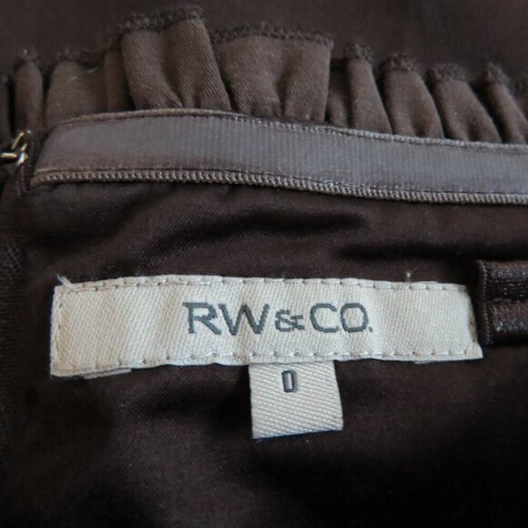 VINTAGE Y2K RW & CO Espresso Brown Satin Sweetheart Tulle Dress US 0 Prom Goth - Picture 13 of 15